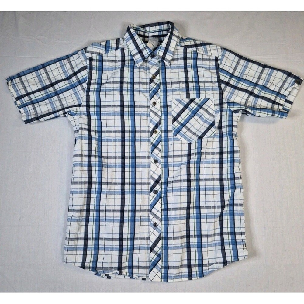 The North Face Shirt Mens Size Small Blue Plaid Short Sleeve Button Down